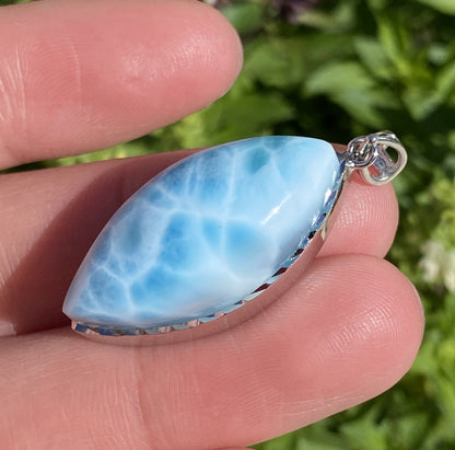 AAA+ Natural Authentic Dominican Larimar Pendant,Gems Jewelry,Gems Pendant,Crystal Pendant,ET356