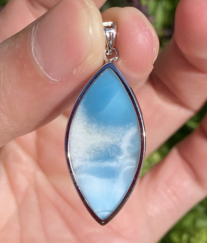 AAA+ Natural Authentic Dominican Larimar Pendant,Gems Jewelry,Gems Pendant,Crystal Pendant,ET356