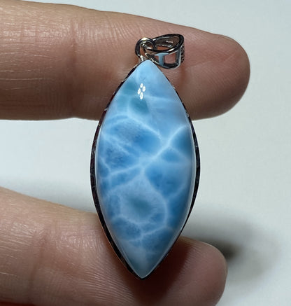 AAA+ Natural Authentic Dominican Larimar Pendant,Gems Jewelry,Gems Pendant,Crystal Pendant,ET356