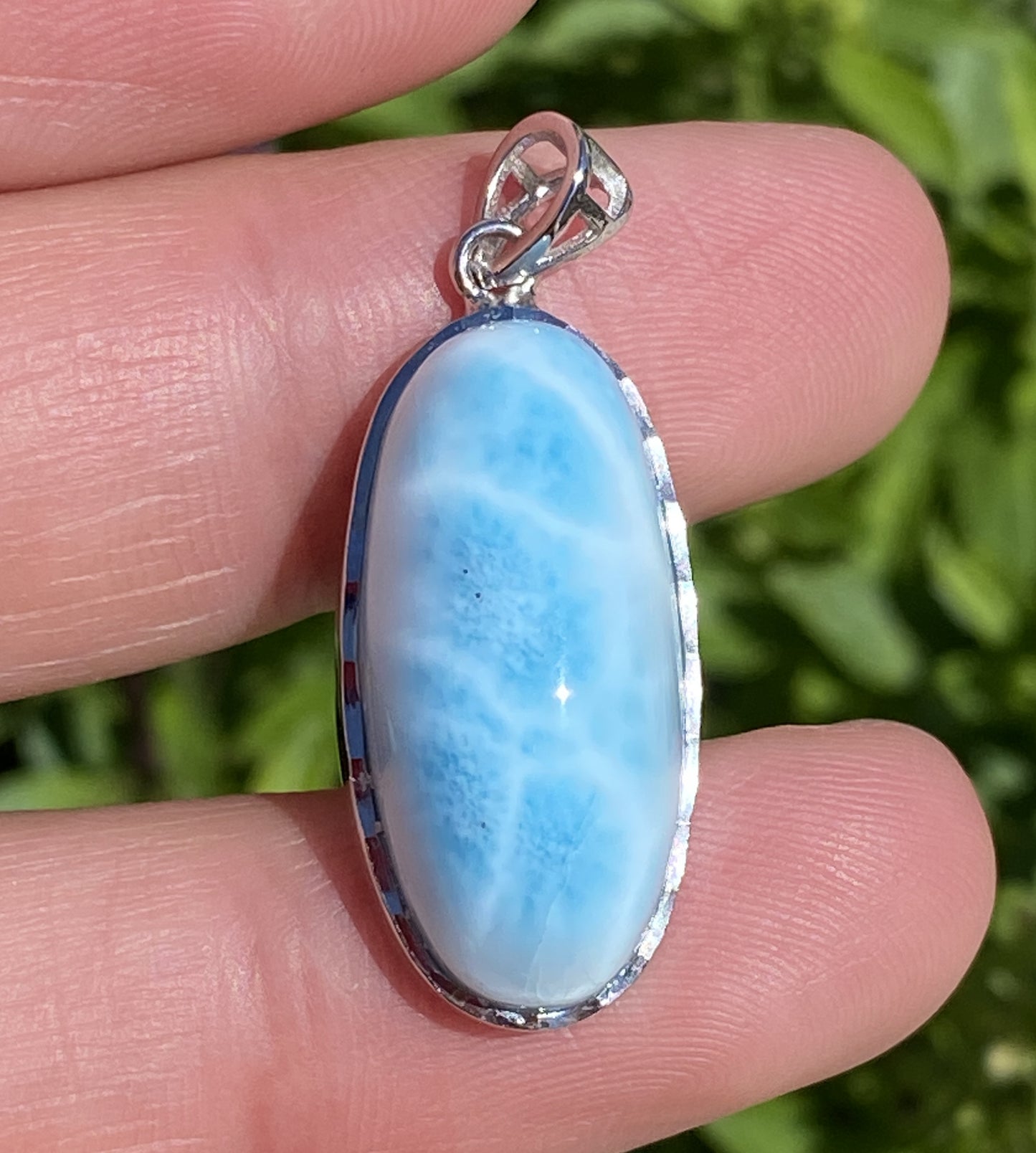 AAA Natural Authentic Dominican Larimar Pendant,Gems Jewelry,Gems Pendant,Crystal Pendant,ET713