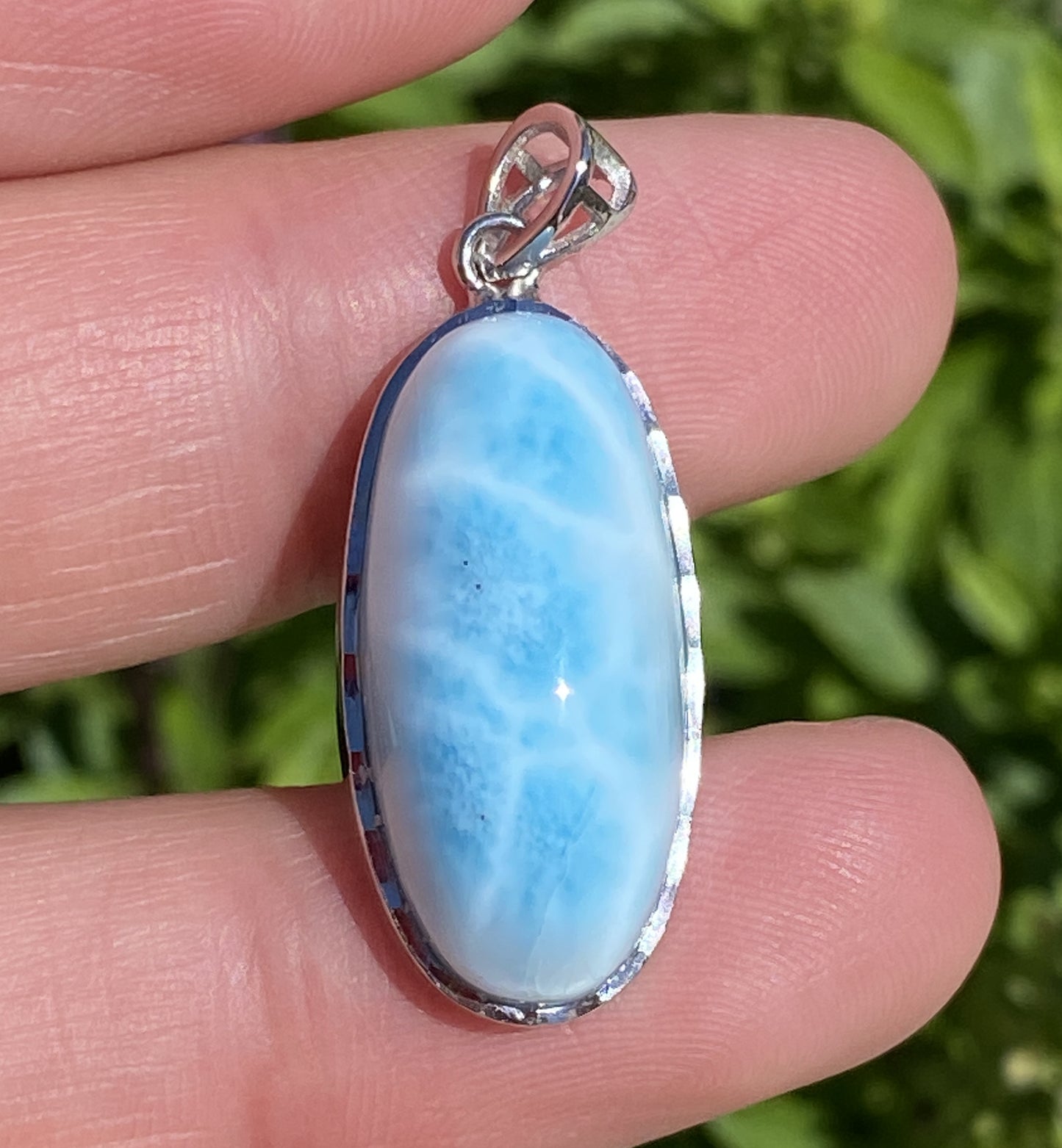 AAA Natural Authentic Dominican Larimar Pendant,Gems Jewelry,Gems Pendant,Crystal Pendant,ET713