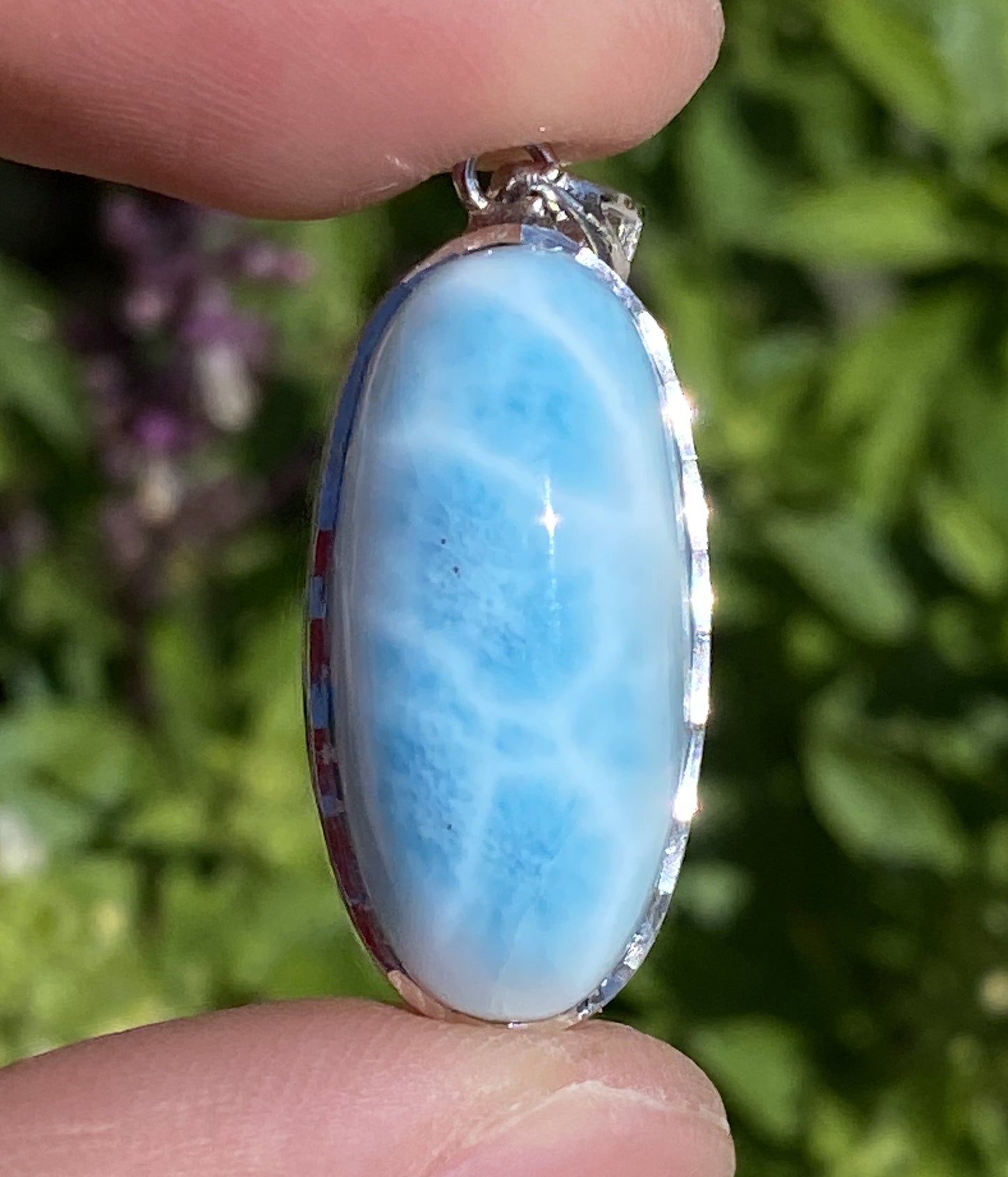 AAA Natural Authentic Dominican Larimar Pendant,Gems Jewelry,Gems Pendant,Crystal Pendant,ET713