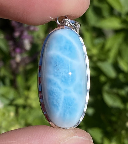 AAA Natural Authentic Dominican Larimar Pendant,Gems Jewelry,Gems Pendant,Crystal Pendant,ET713