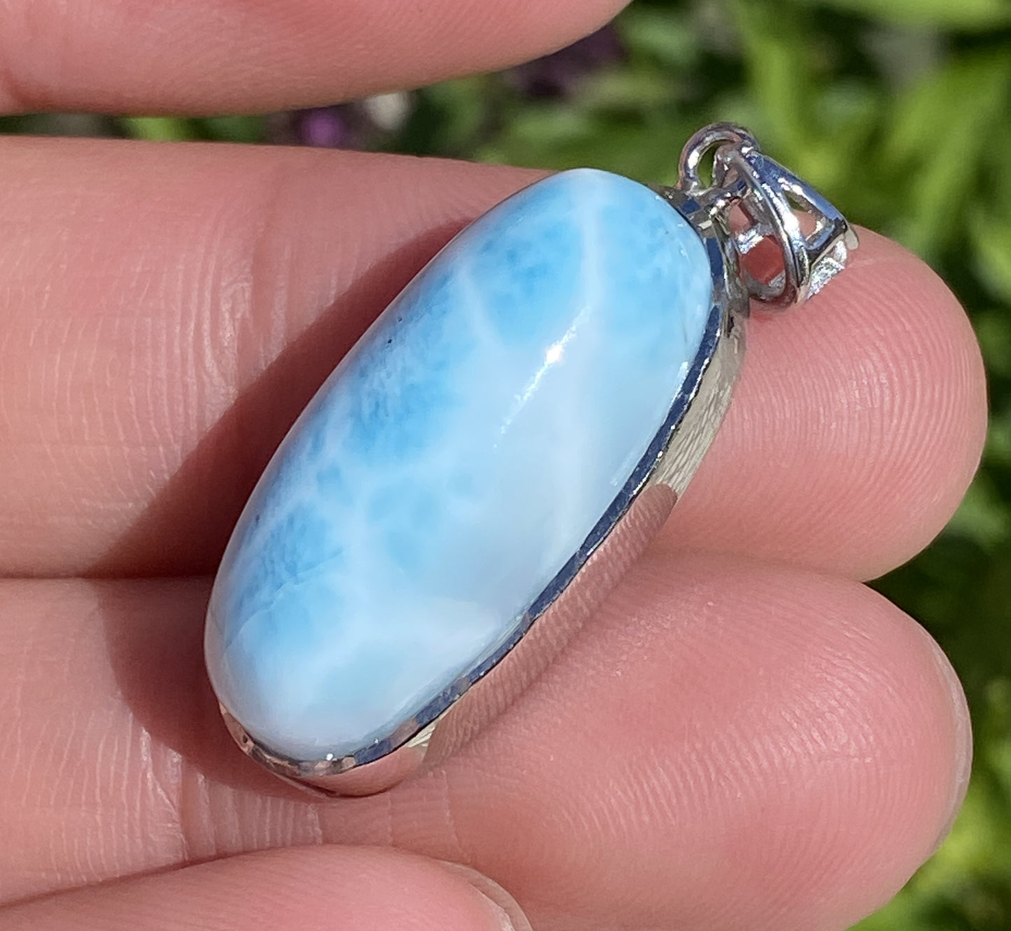 AAA Natural Authentic Dominican Larimar Pendant,Gems Jewelry,Gems Pendant,Crystal Pendant,ET713