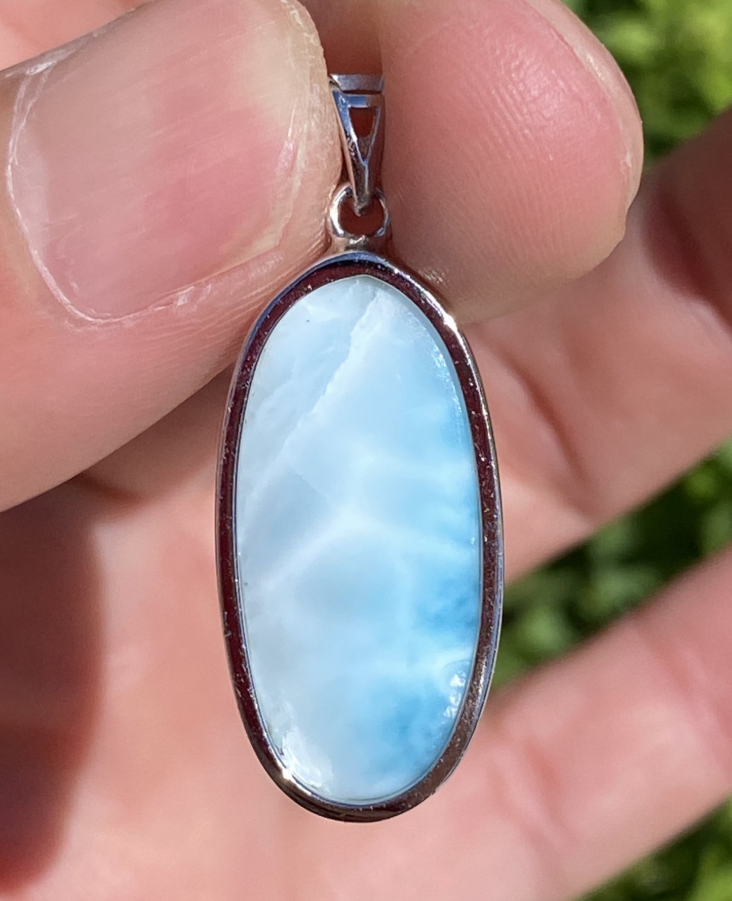 AAA Natural Authentic Dominican Larimar Pendant,Gems Jewelry,Gems Pendant,Crystal Pendant,ET713