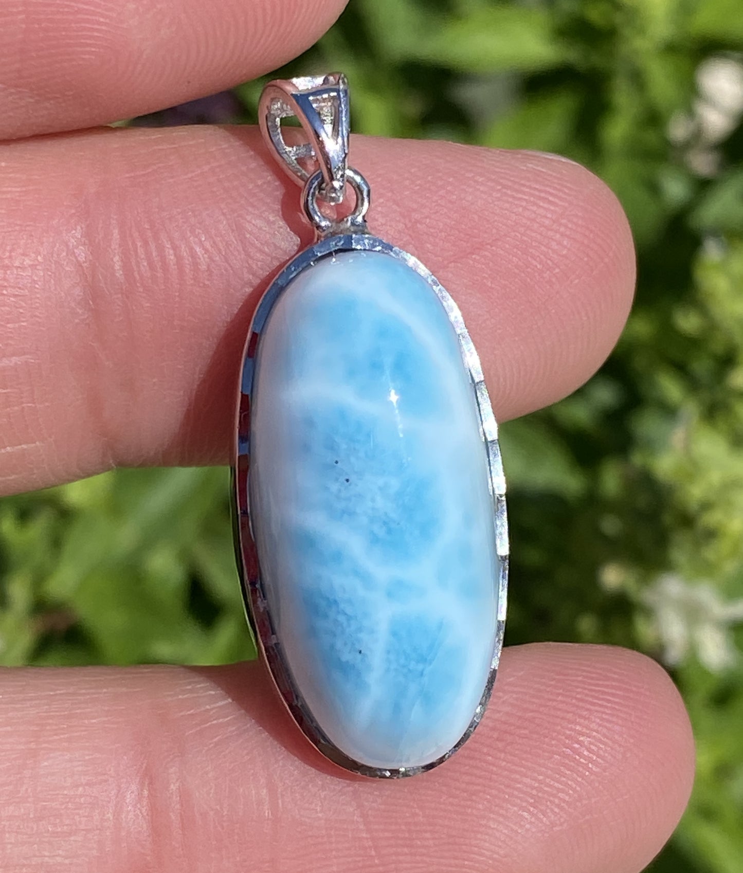 AAA Natural Authentic Dominican Larimar Pendant,Gems Jewelry,Gems Pendant,Crystal Pendant,ET713