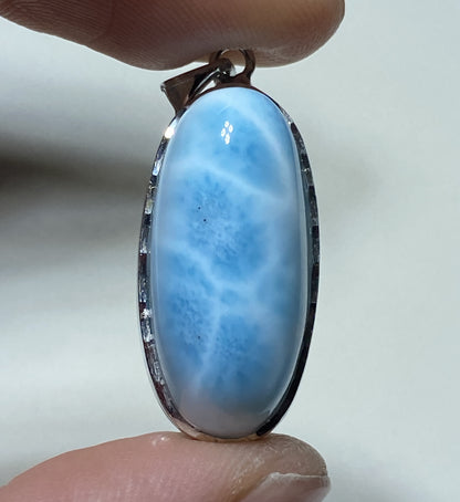 AAA Natural Authentic Dominican Larimar Pendant,Gems Jewelry,Gems Pendant,Crystal Pendant,ET713