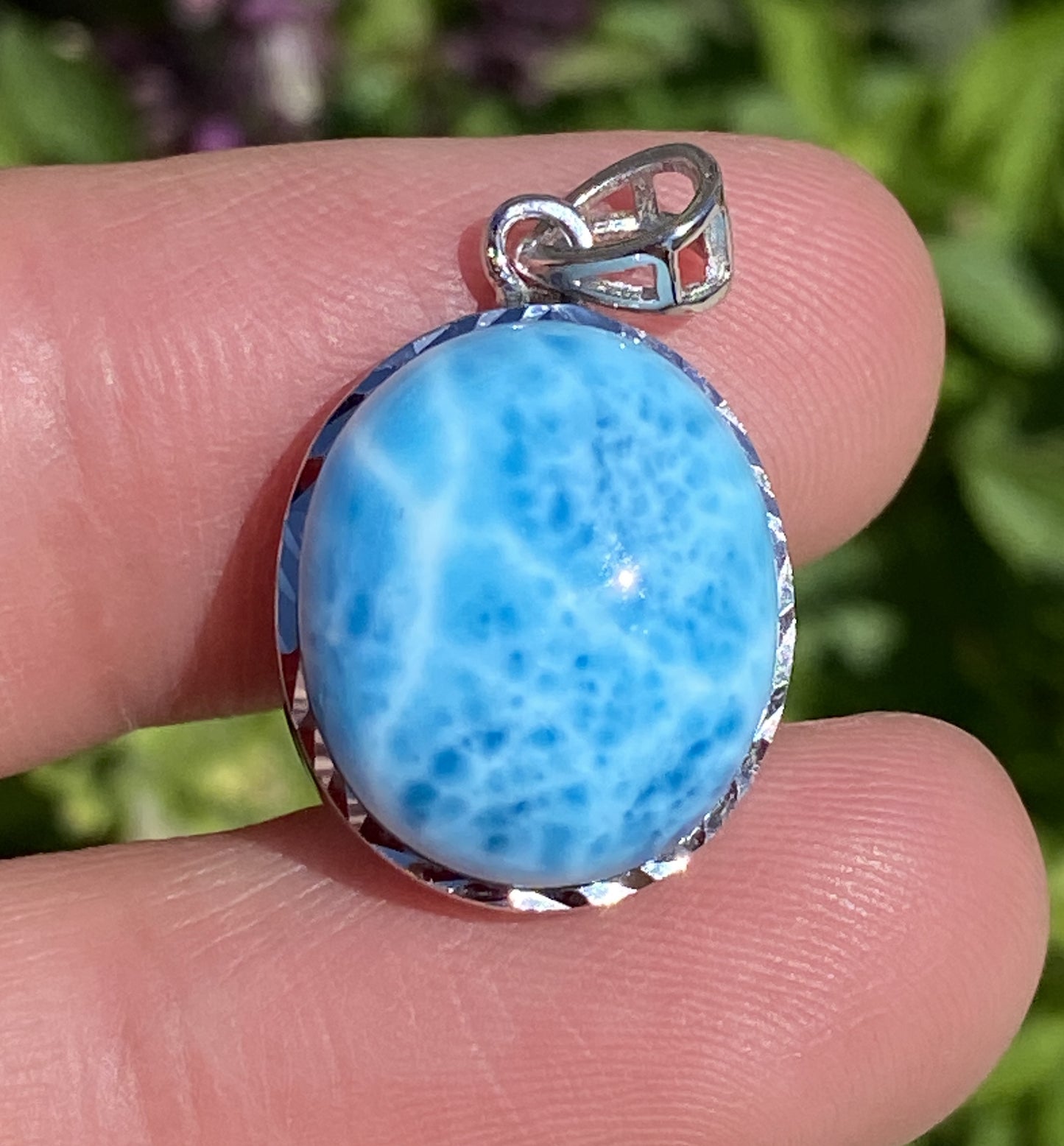 AAAA+ Natural Dominican Larimar Pendant,Larimar Stone,Larimar Jewelry,Collectible Quality Gems,Pendant Necklace ET358