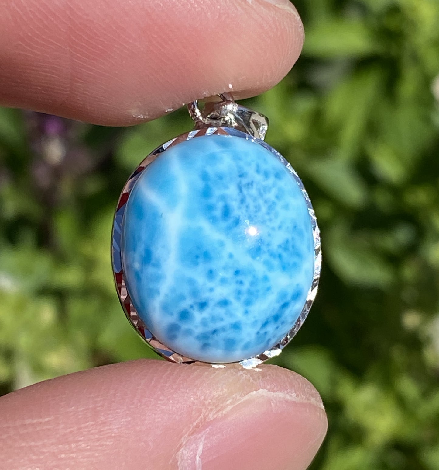 AAAA+ Natural Dominican Larimar Pendant,Larimar Stone,Larimar Jewelry,Collectible Quality Gems,Pendant Necklace ET358