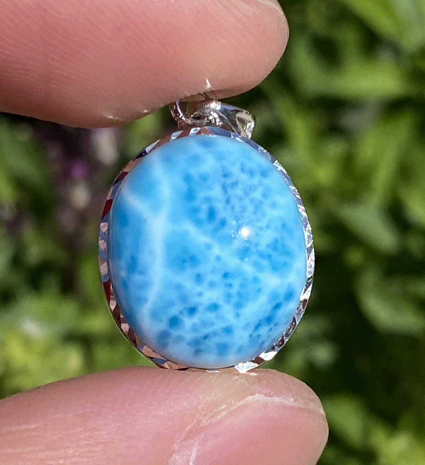 AAAA+ Natural Dominican Larimar Pendant,Larimar Stone,Larimar Jewelry,Collectible Quality Gems,Pendant Necklace ET358