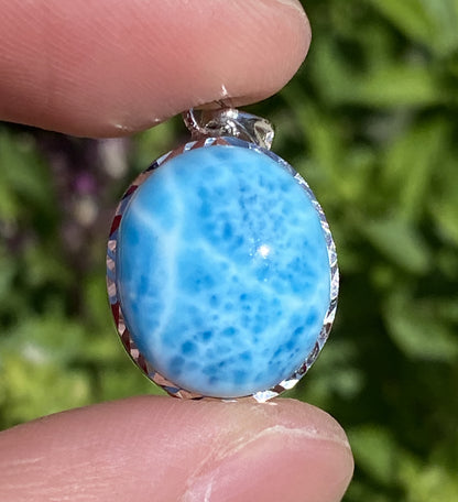 AAAA+ Natural Dominican Larimar Pendant,Larimar Stone,Larimar Jewelry,Collectible Quality Gems,Pendant Necklace ET358