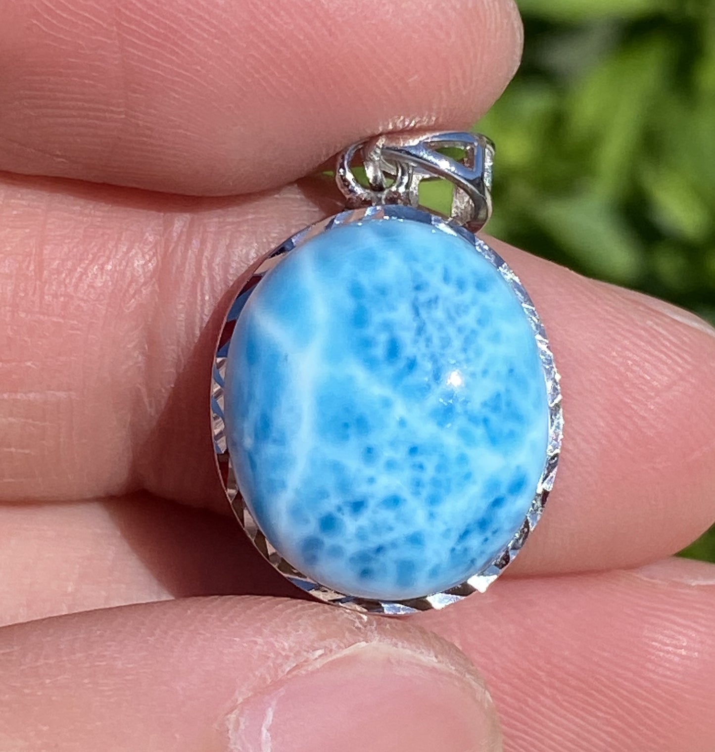 AAAA+ Natural Dominican Larimar Pendant,Larimar Stone,Larimar Jewelry,Collectible Quality Gems,Pendant Necklace ET358