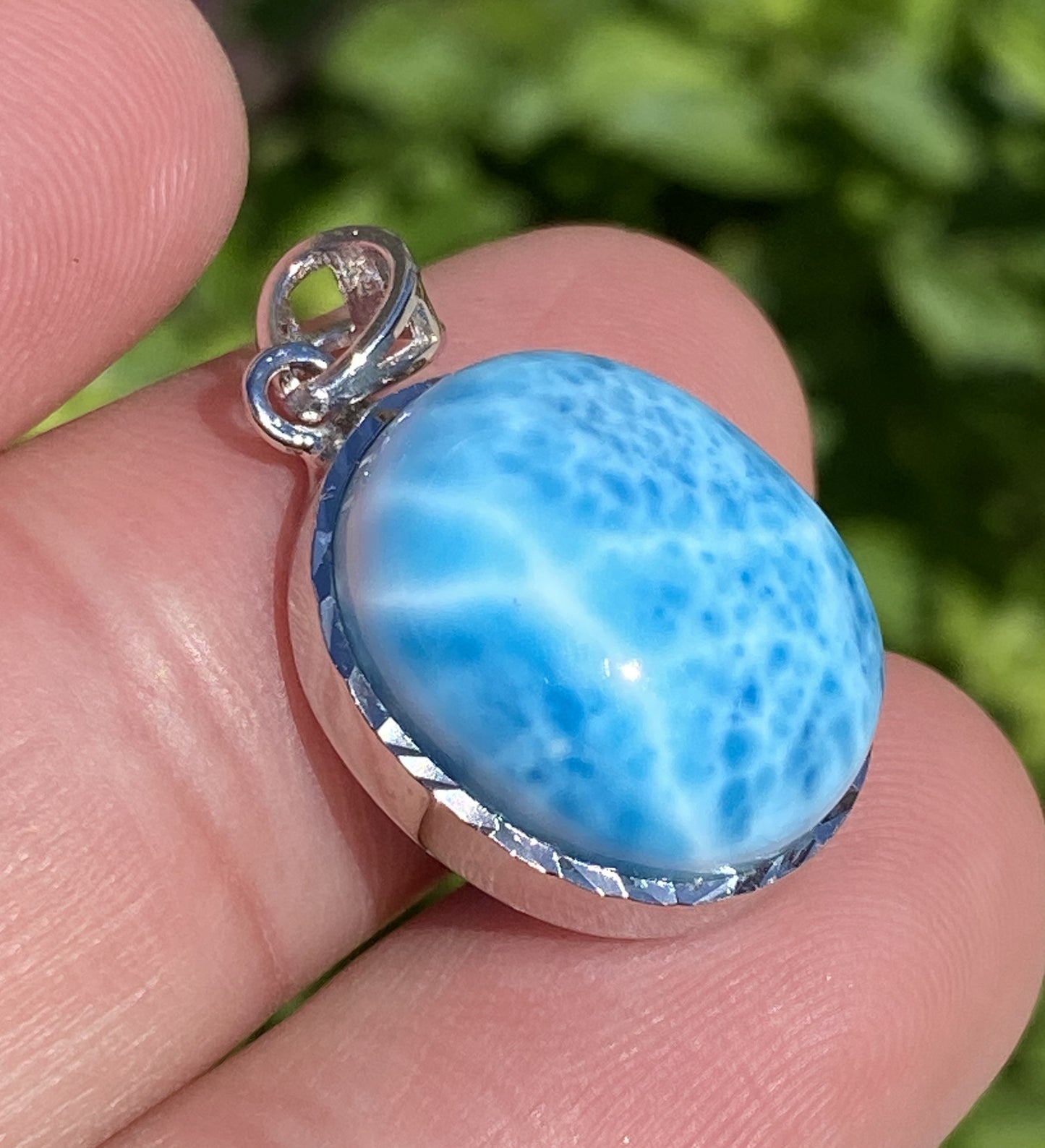 AAAA+ Natural Dominican Larimar Pendant,Larimar Stone,Larimar Jewelry,Collectible Quality Gems,Pendant Necklace ET358