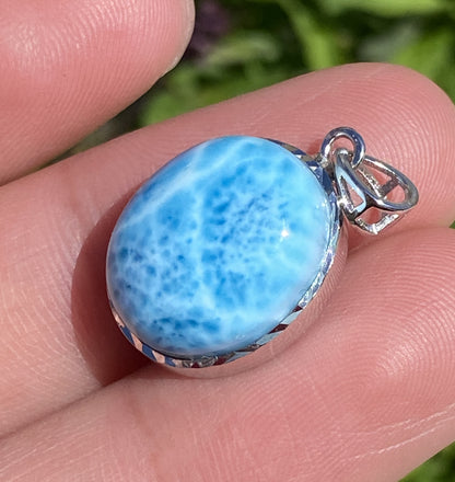 AAAA+ Natural Dominican Larimar Pendant,Larimar Stone,Larimar Jewelry,Collectible Quality Gems,Pendant Necklace ET358