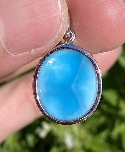 AAAA+ Natural Dominican Larimar Pendant,Larimar Stone,Larimar Jewelry,Collectible Quality Gems,Pendant Necklace ET358