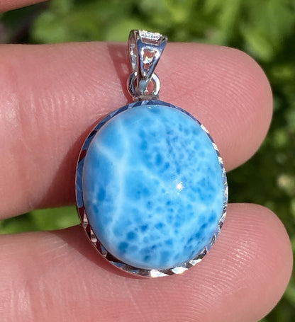 AAAA+ Natural Dominican Larimar Pendant,Larimar Stone,Larimar Jewelry,Collectible Quality Gems,Pendant Necklace ET358