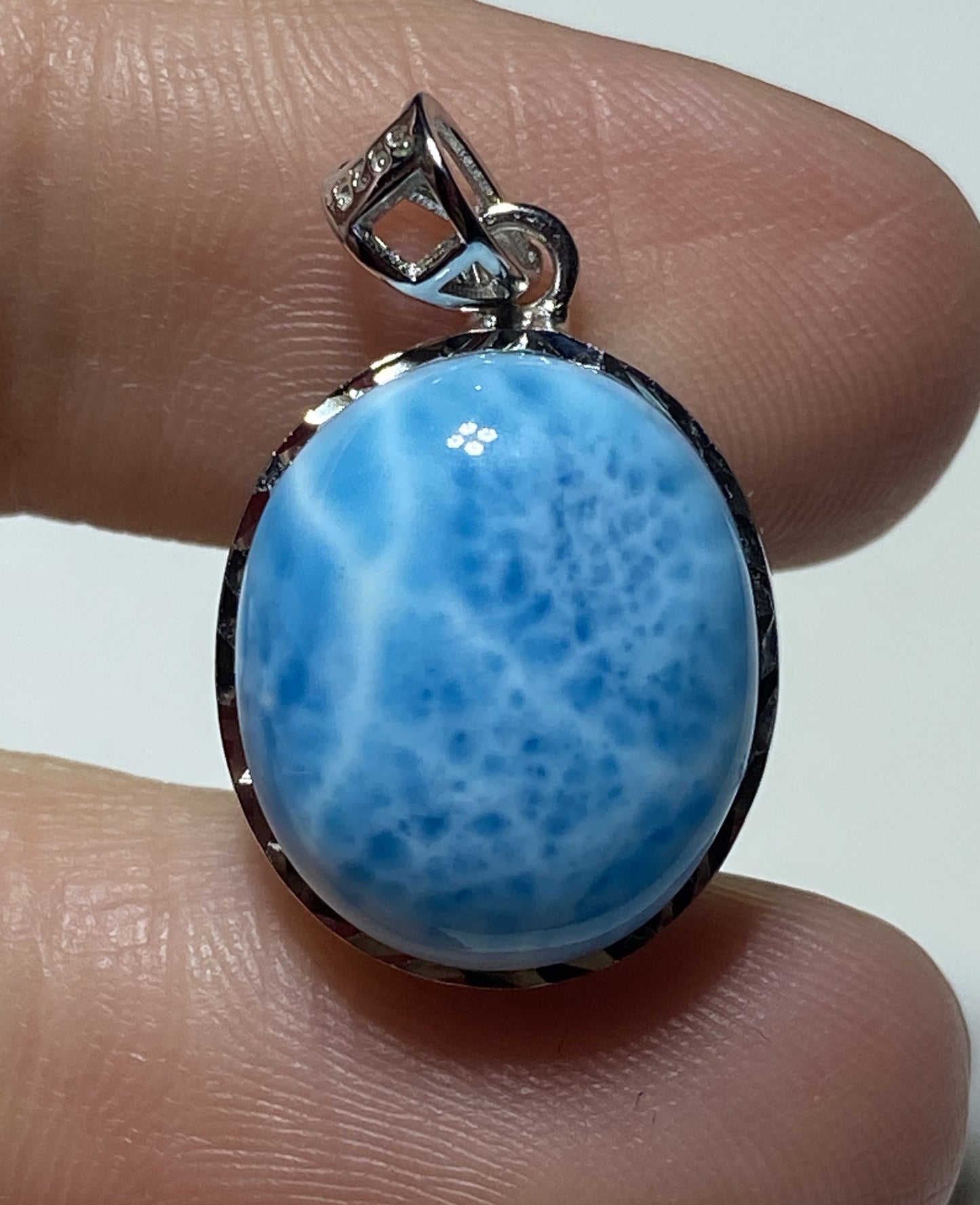 AAAA+ Natural Dominican Larimar Pendant,Larimar Stone,Larimar Jewelry,Collectible Quality Gems,Pendant Necklace ET358