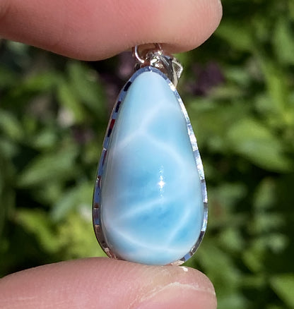 AAA+ Natural Authentic Dominican Larimar Pendant,Gems Jewelry,Gems Pendant,Crystal Pendant,ET719