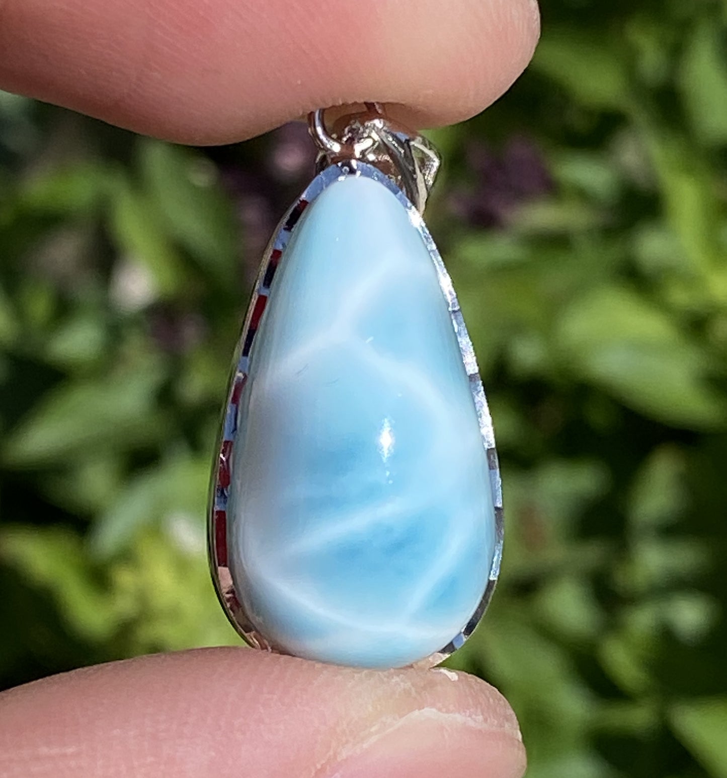 AAA+ Natural Authentic Dominican Larimar Pendant,Gems Jewelry,Gems Pendant,Crystal Pendant,ET719