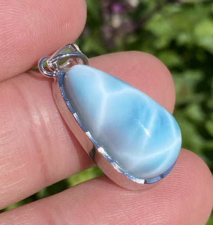 AAA+ Natural Authentic Dominican Larimar Pendant,Gems Jewelry,Gems Pendant,Crystal Pendant,ET719