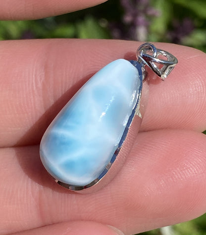 AAA+ Natural Authentic Dominican Larimar Pendant,Gems Jewelry,Gems Pendant,Crystal Pendant,ET719