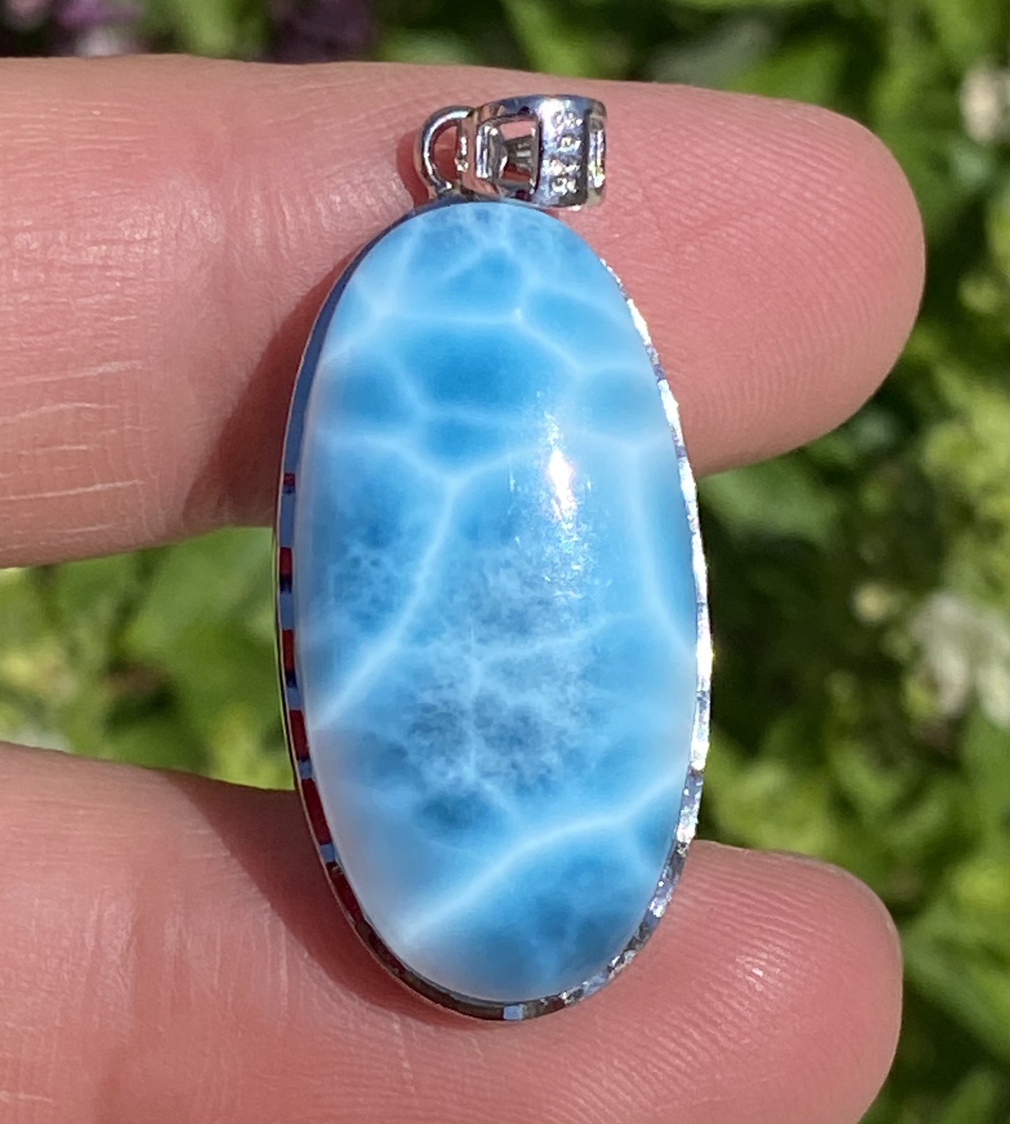 AAAA++ Natural Authentic Dominican Larimar Pendant,Gems Jewelry,Gems Pendant,Crystal Pendant,ET360