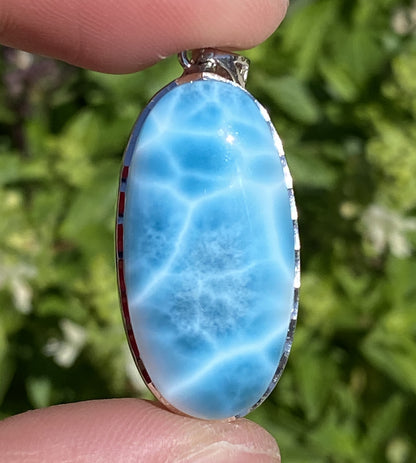 AAAA++ Natural Authentic Dominican Larimar Pendant,Gems Jewelry,Gems Pendant,Crystal Pendant,ET360