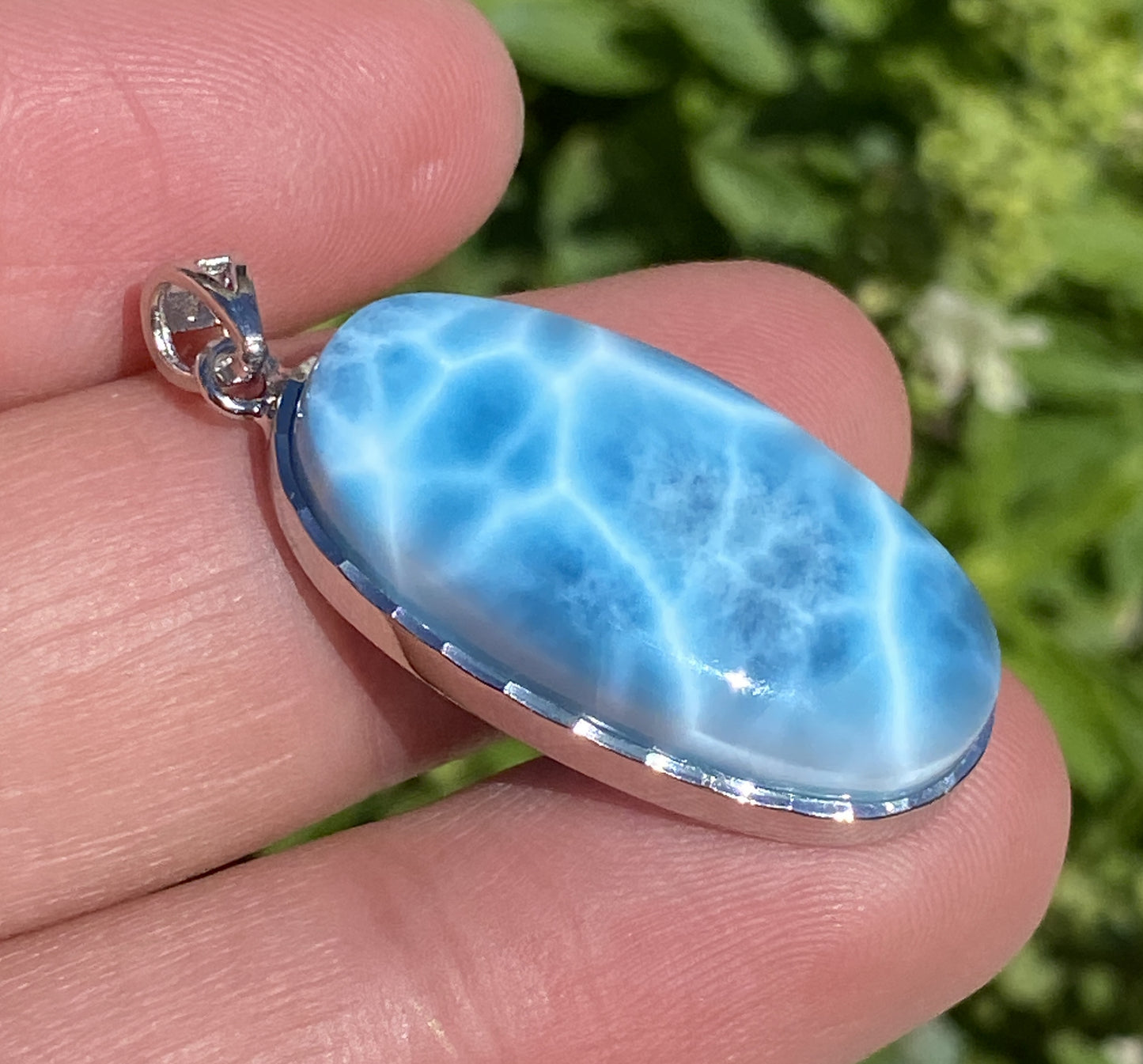 AAAA++ Natural Authentic Dominican Larimar Pendant,Gems Jewelry,Gems Pendant,Crystal Pendant,ET360