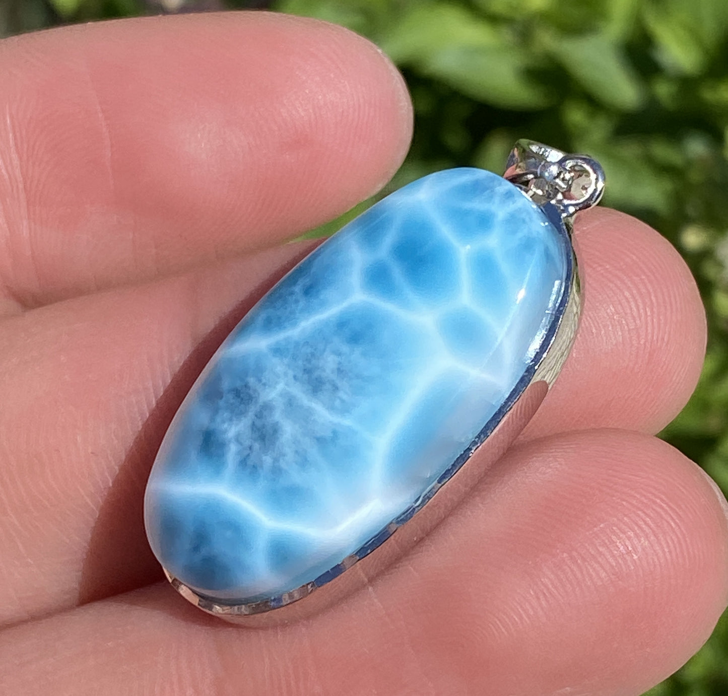 AAAA++ Natural Authentic Dominican Larimar Pendant,Gems Jewelry,Gems Pendant,Crystal Pendant,ET360