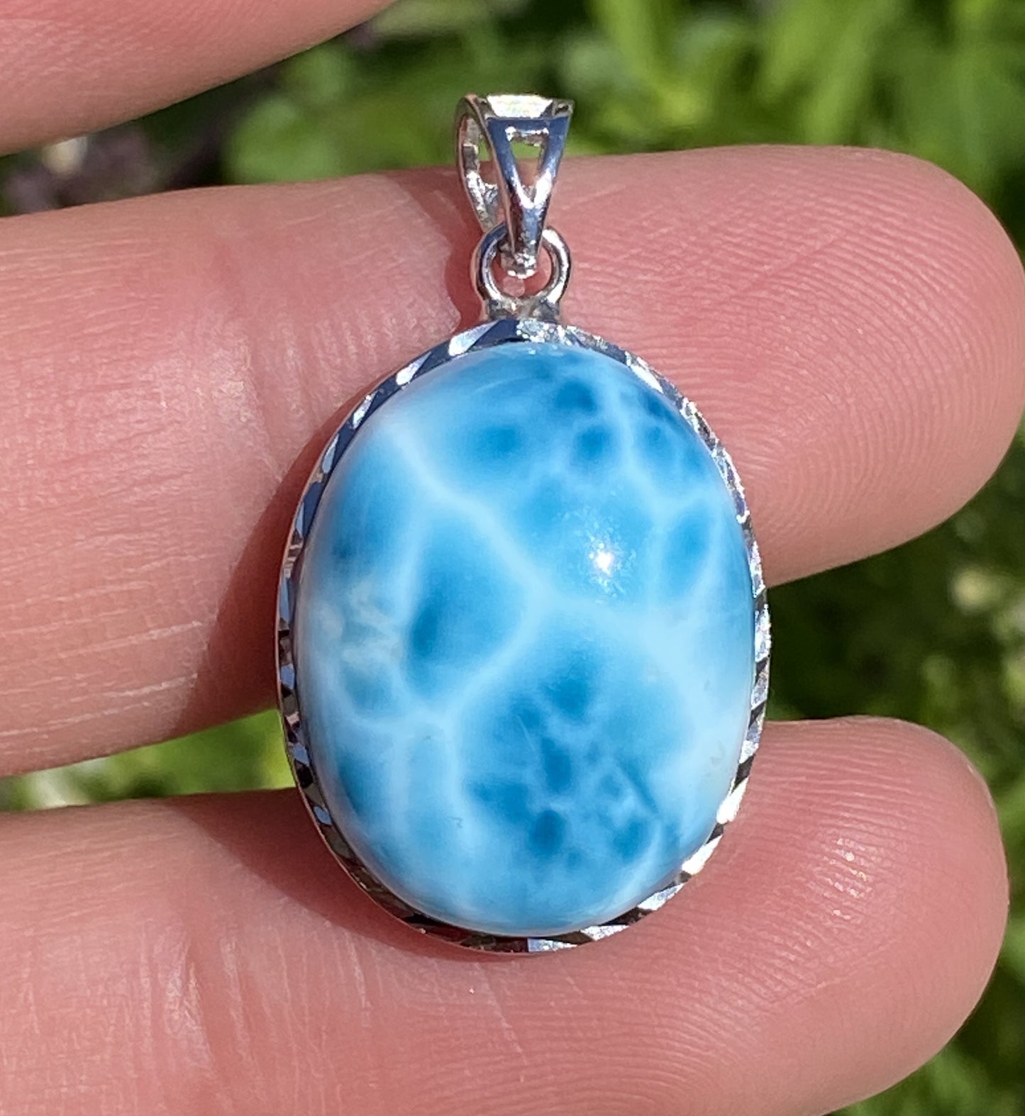 AAAA+ Natural Dominican Larimar Pendant,Larimar Stone,Larimar Jewelry,Collectible Quality Gems,Pendant Necklace ET355