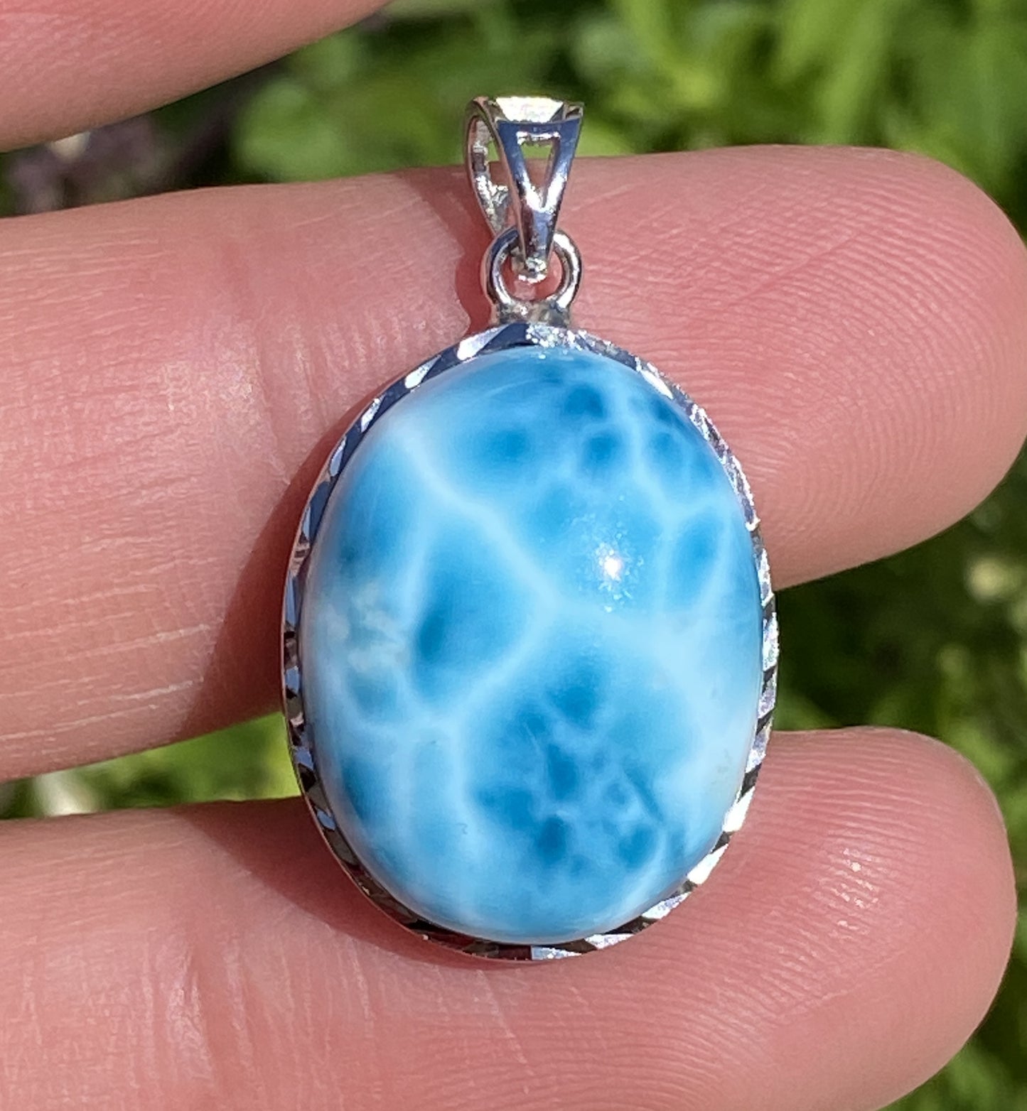 AAAA+ Natural Dominican Larimar Pendant,Larimar Stone,Larimar Jewelry,Collectible Quality Gems,Pendant Necklace ET355