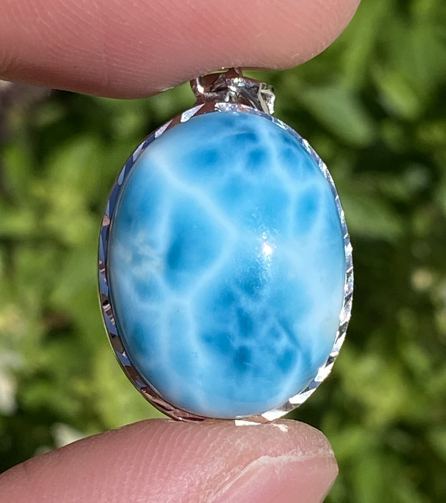 AAAA+ Natural Dominican Larimar Pendant,Larimar Stone,Larimar Jewelry,Collectible Quality Gems,Pendant Necklace ET355