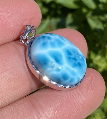 AAAA+ Natural Dominican Larimar Pendant,Larimar Stone,Larimar Jewelry,Collectible Quality Gems,Pendant Necklace ET355