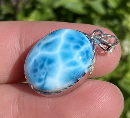 AAAA+ Natural Dominican Larimar Pendant,Larimar Stone,Larimar Jewelry,Collectible Quality Gems,Pendant Necklace ET355