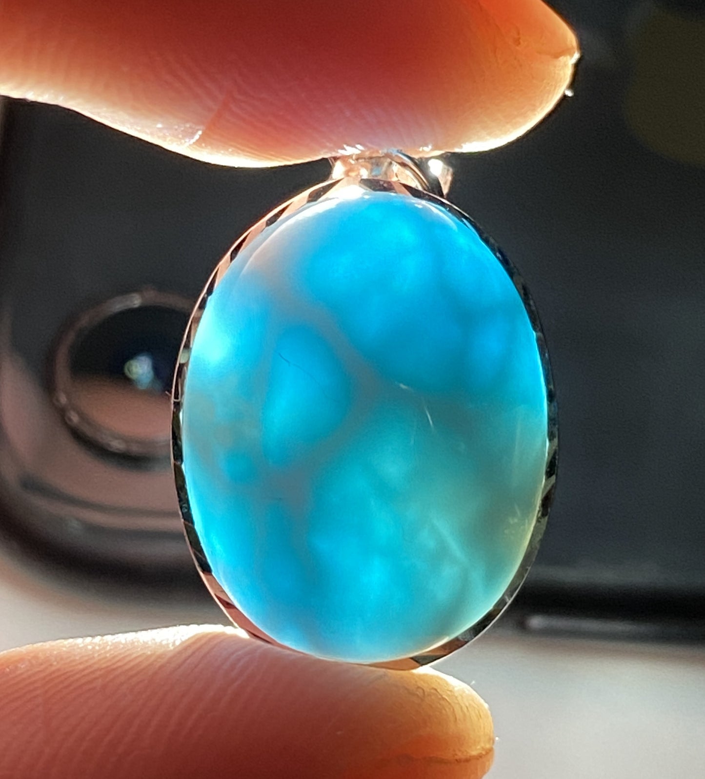 AAAA+ Natural Dominican Larimar Pendant,Larimar Stone,Larimar Jewelry,Collectible Quality Gems,Pendant Necklace ET355