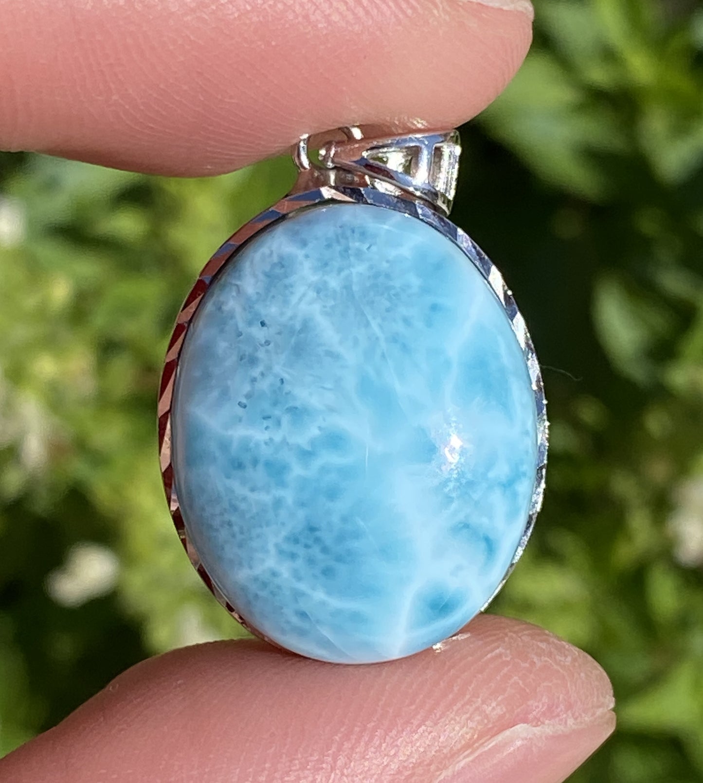 AAA Natural Authentic Dominican Larimar Pendant,Gems Jewelry,Gems Pendant,Crystal Pendant ET735