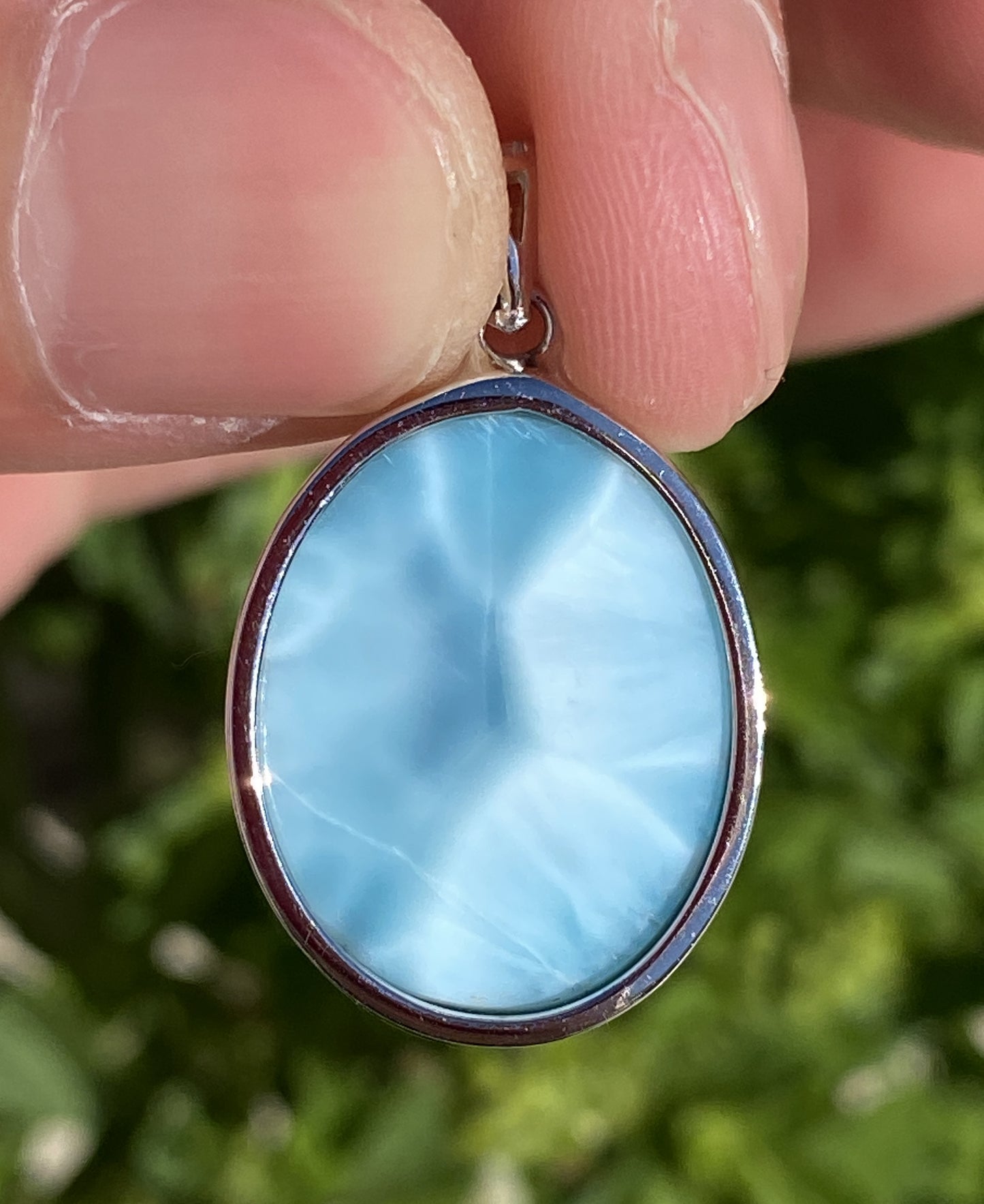 AAA Natural Authentic Dominican Larimar Pendant,Gems Jewelry,Gems Pendant,Crystal Pendant ET735