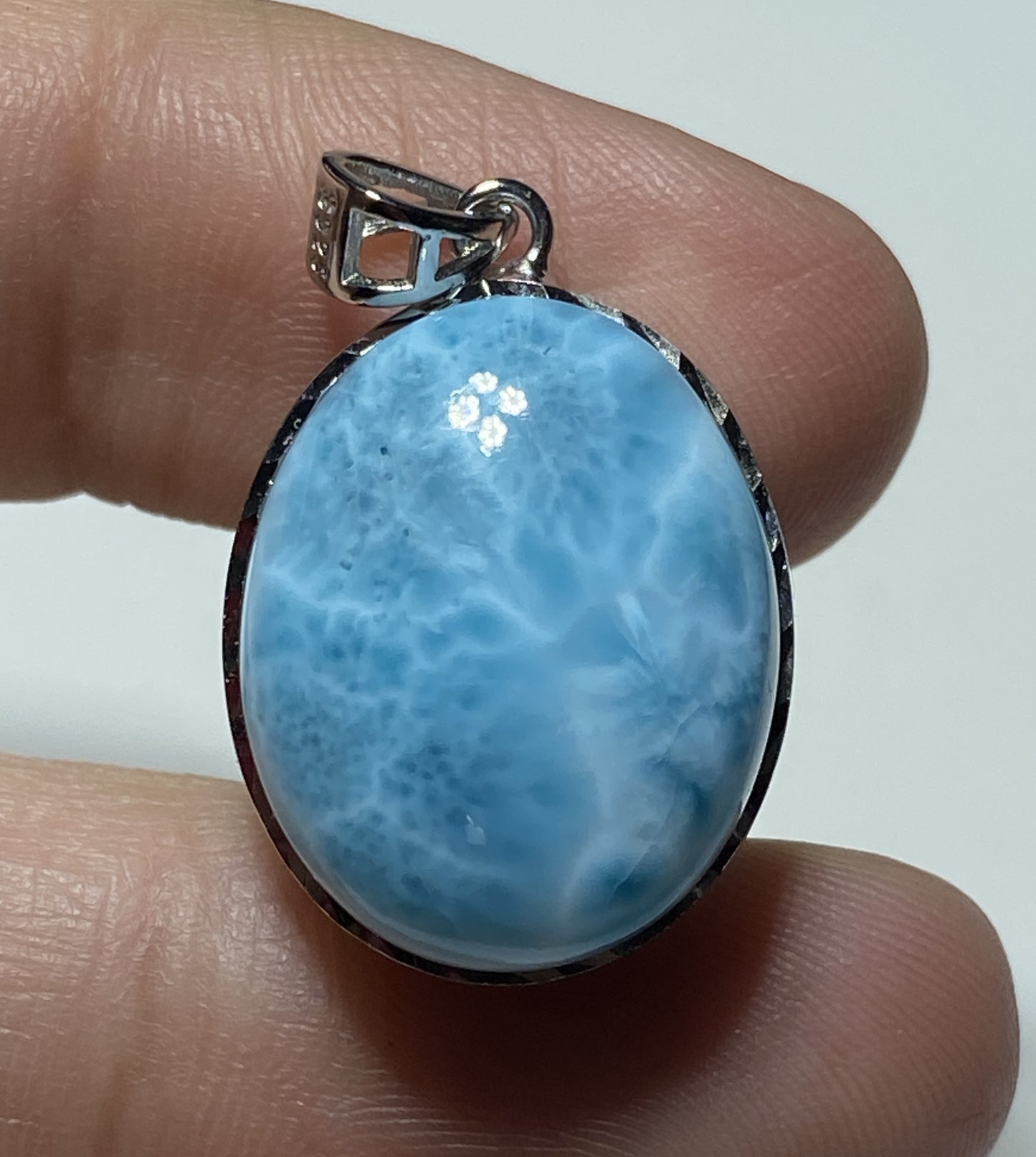 AAA Natural Authentic Dominican Larimar Pendant,Gems Jewelry,Gems Pendant,Crystal Pendant ET735