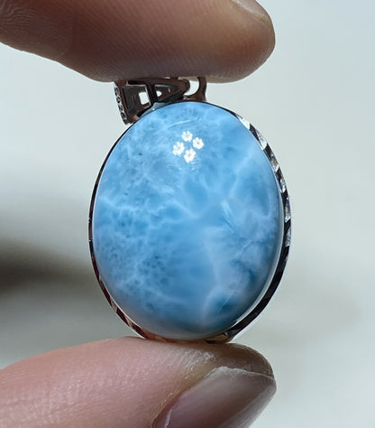 AAA Natural Authentic Dominican Larimar Pendant,Gems Jewelry,Gems Pendant,Crystal Pendant ET735