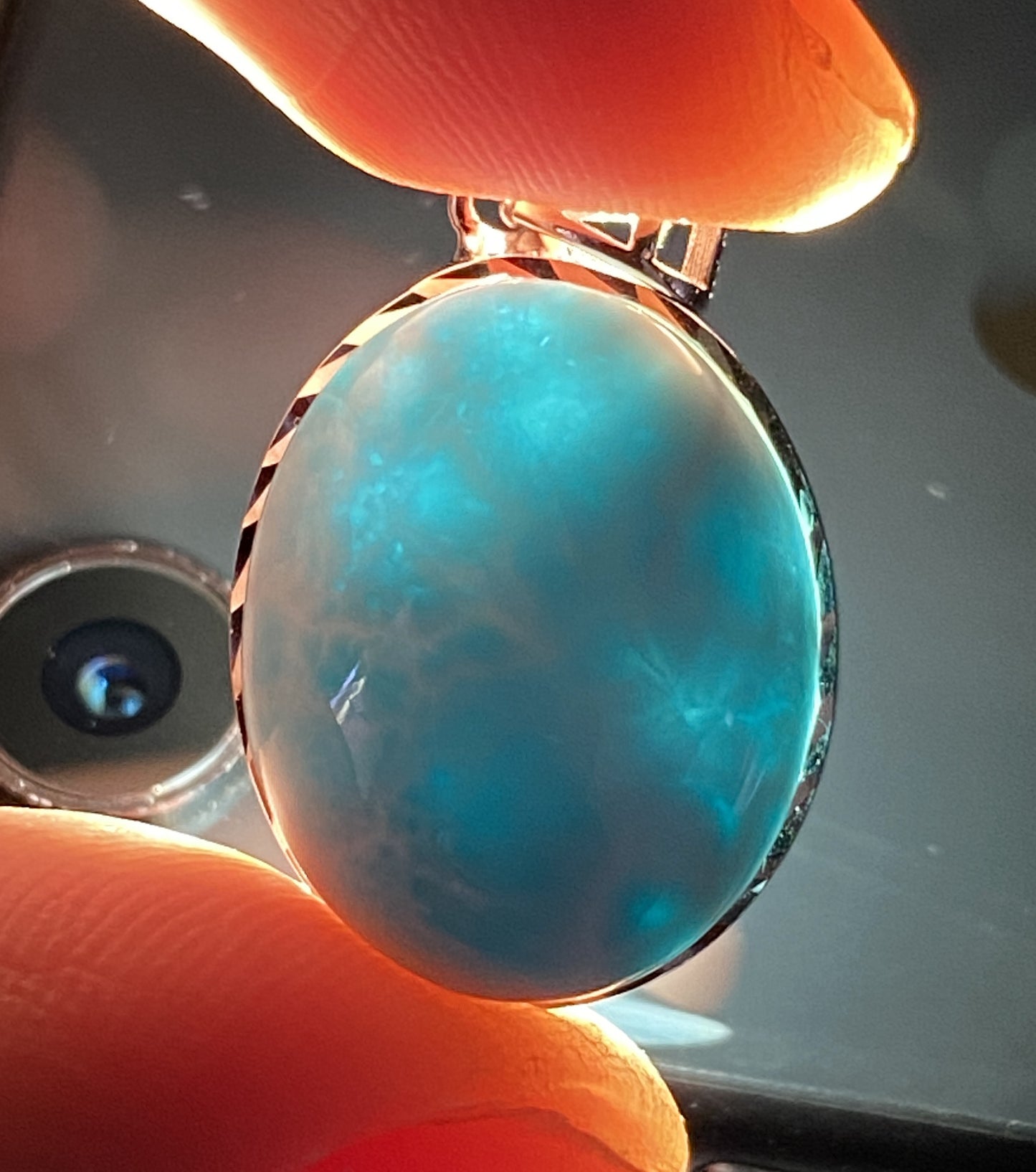 AAA Natural Authentic Dominican Larimar Pendant,Gems Jewelry,Gems Pendant,Crystal Pendant ET735