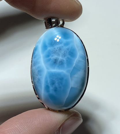 Larimar,AAAA+ Natural Dominican Larimar Pendant,Larimar Bracelet,Anniversary Gift, Larimar Jewelry,SilverJewelry ET310