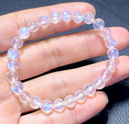 AAAA+ Moonstone Bracelet Collectible Quality Moonstone Bracelet,7.4mm Bracelet,Girls Bracelet,Anniversary Gifts,Gems Bracelet ET0364