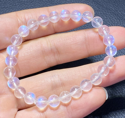 AAAA+ Moonstone Bracelet Collectible Quality Moonstone Bracelet,7.4mm Bracelet,Girls Bracelet,Anniversary Gifts,Gems Bracelet ET0364