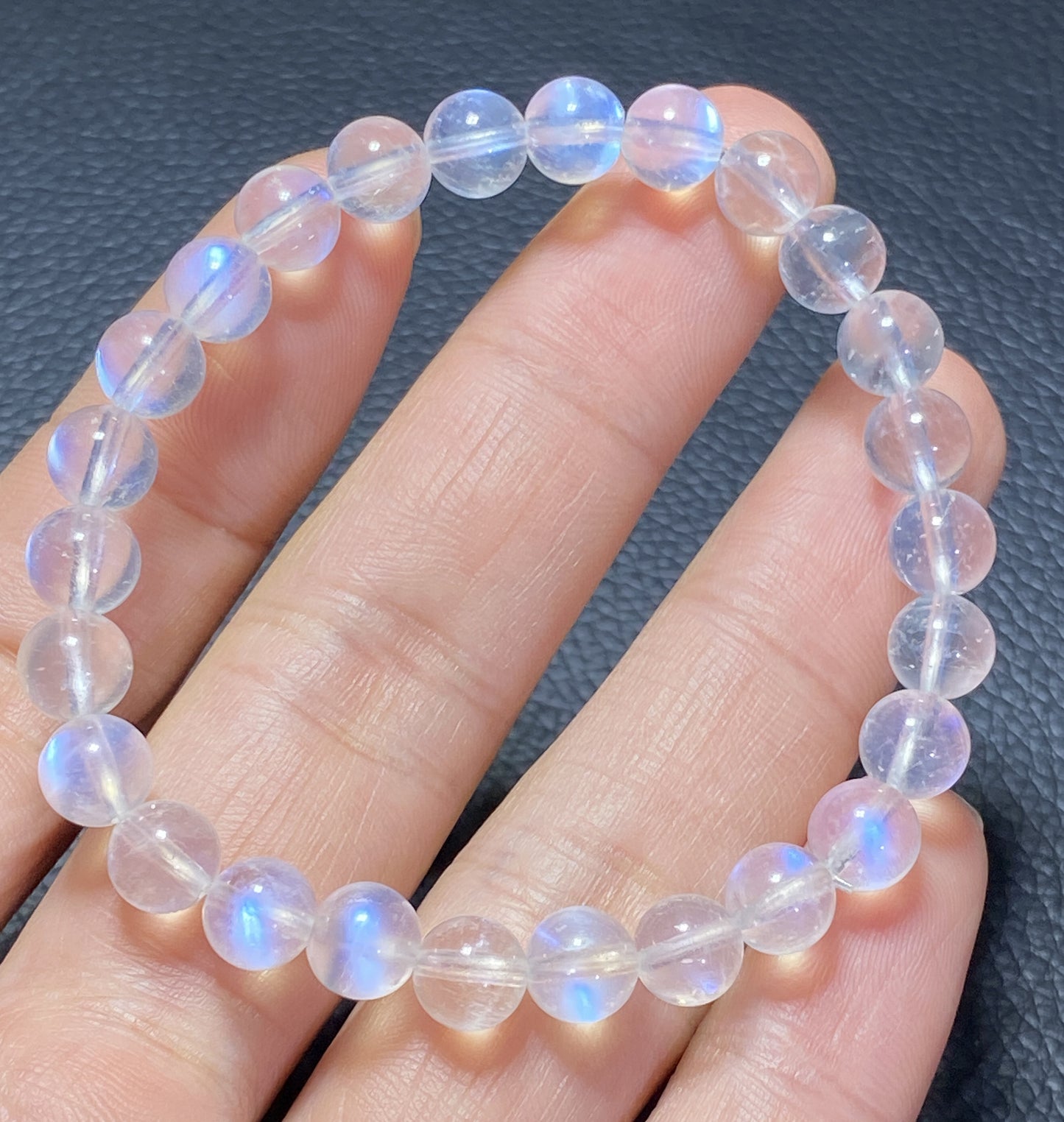 AAAA+ Moonstone Bracelet Collectible Quality Moonstone Bracelet,7.4mm Bracelet,Girls Bracelet,Anniversary Gifts,Gems Bracelet ET0364