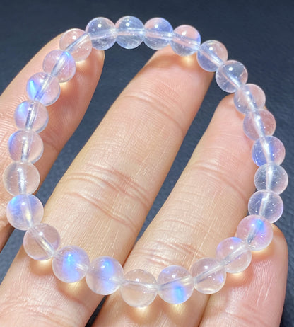 AAAA+ Moonstone Bracelet Collectible Quality Moonstone Bracelet,7.4mm Bracelet,Girls Bracelet,Anniversary Gifts,Gems Bracelet ET0364