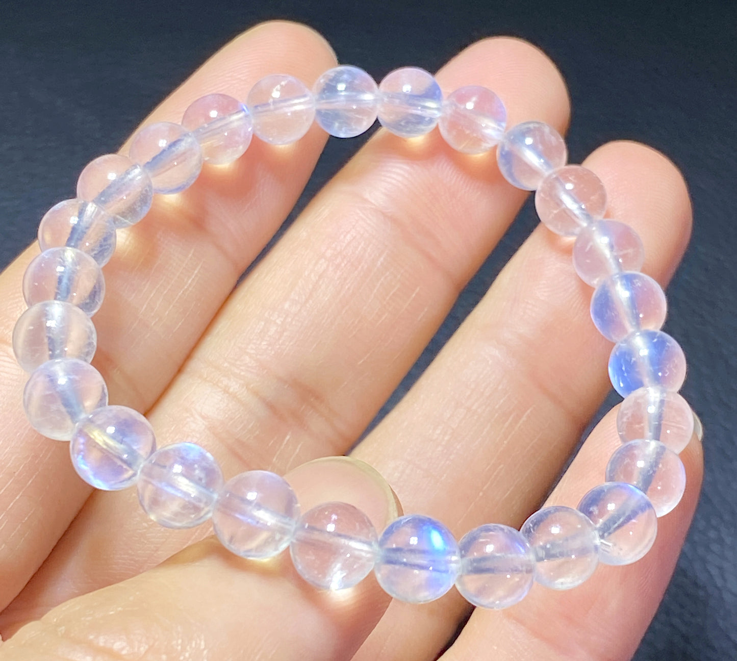 AAAA+ Moonstone Bracelet Collectible Quality Moonstone Bracelet,7.4mm Bracelet,Girls Bracelet,Anniversary Gifts,Gems Bracelet ET0364