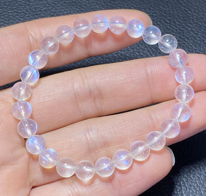 AAAA+ Moonstone Bracelet Collectible Quality Moonstone Bracelet,7.4mm Bracelet,Girls Bracelet,Anniversary Gifts,Gems Bracelet ET0364