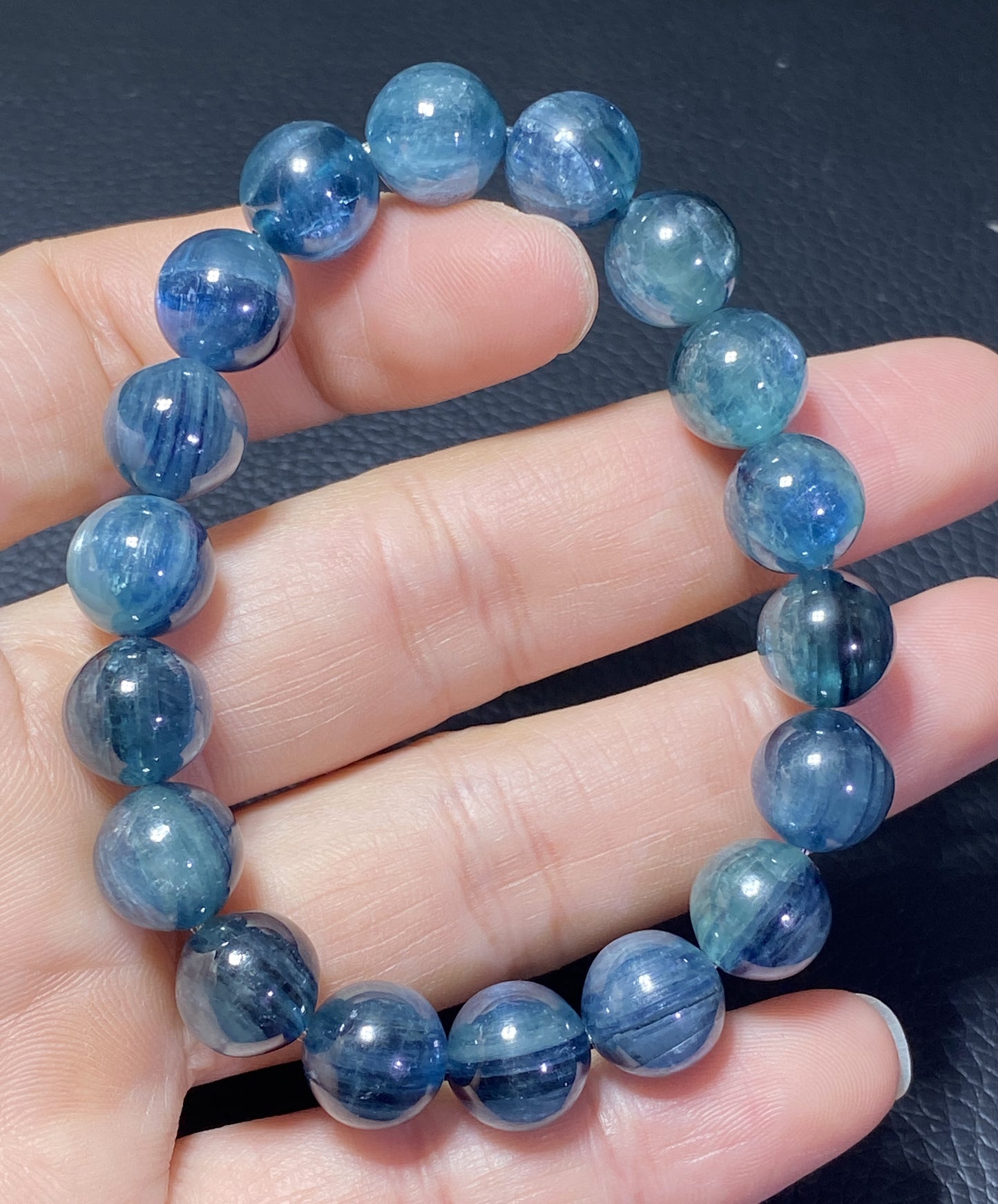 AAAA Natural Kyanite Bracelet, 10mm Round Bracelet,Tiny Blue Kyanite,Gems Bracelet,Men's Bracelet,Woman's Bracelet ET532