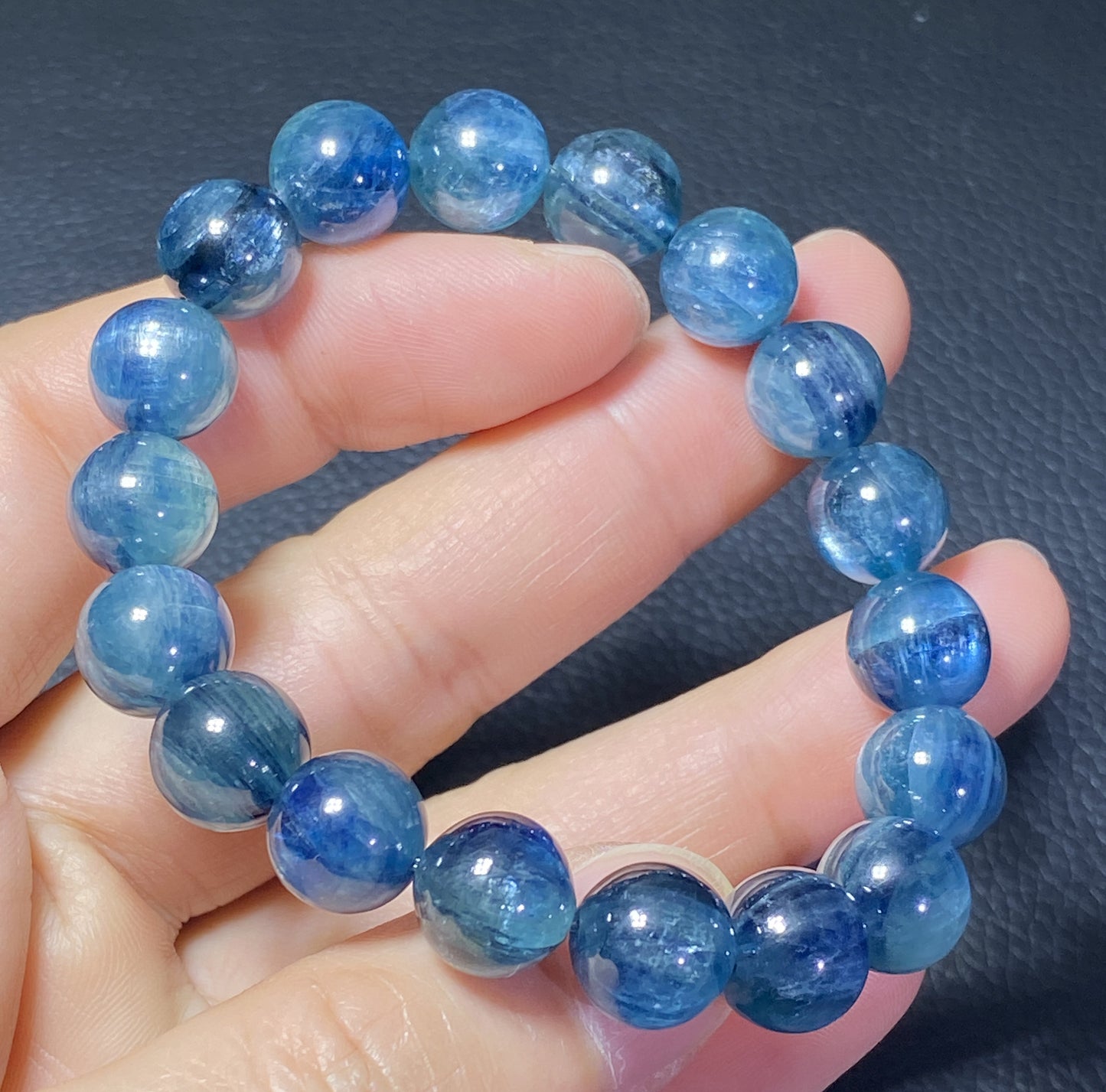 AAAA Natural Kyanite Bracelet, 10mm Round Bracelet,Tiny Blue Kyanite,Gems Bracelet,Men's Bracelet,Woman's Bracelet ET532