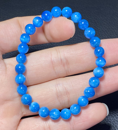 AAAA Natural Apatite Bracelet,7mm Round Bracelet,Blue Apatite,Gems Bracelet,Men's Bracelet,Woman's Bracelet ET535